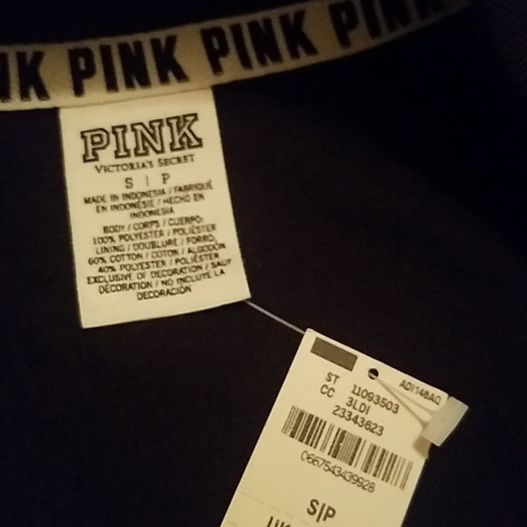 VS PINK Black Satin Bomber Jacket NWT - Picture 3 of 4